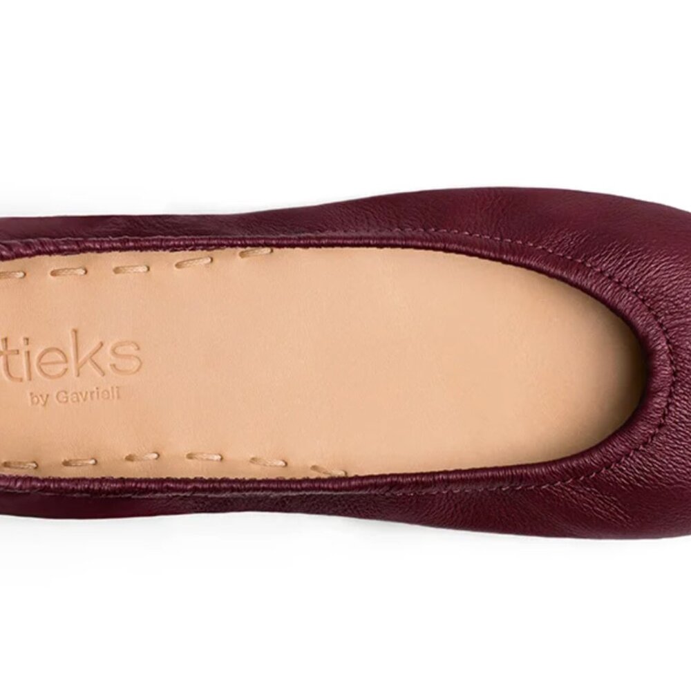 Tieks Italian Leather Ballet Flats Wine Burgundy Size 7 - Picture 4 of 8